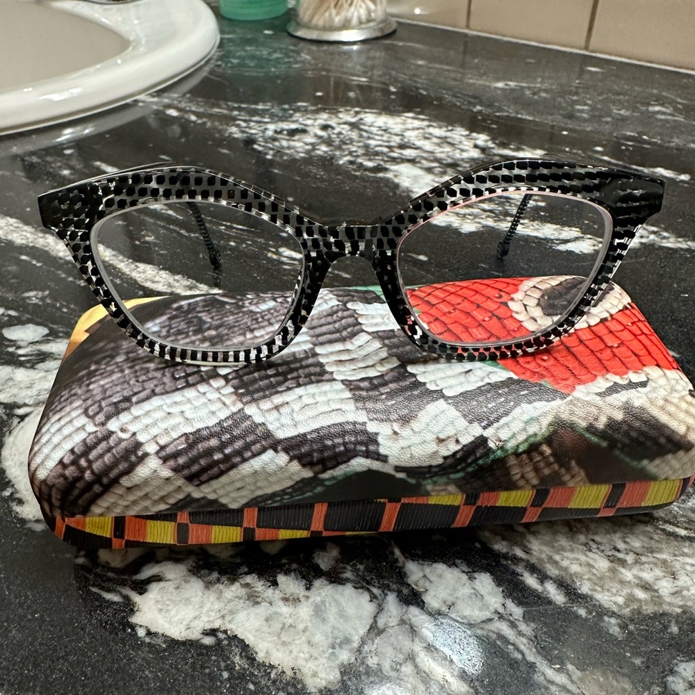 La Eyeworks Black Patterned Glasses- Frames Only - image 2